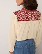 Maison Hotel Charlotte Embroidered Blouse, White (WHITE), large