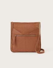 Large Leather Cross-Body Bag, , large