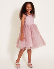 Safiya Textured Ruffle Dress, Pink (PINK), large