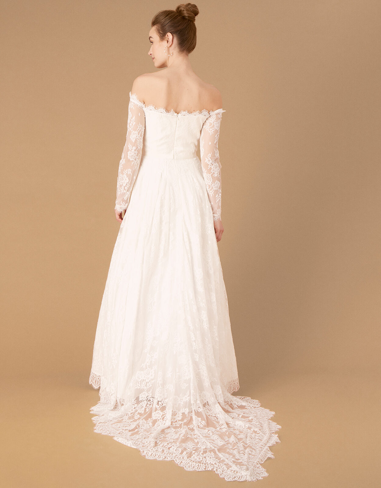 lipsy petite lace bardot bridal maxi dress