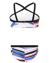 Stripe Print Bikini Set, Blue (BLUE), large