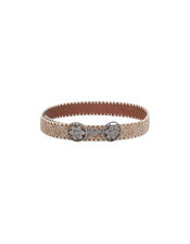 Maison Hotel Marcelo Flower Buckle Belt, Tan (TAN), large