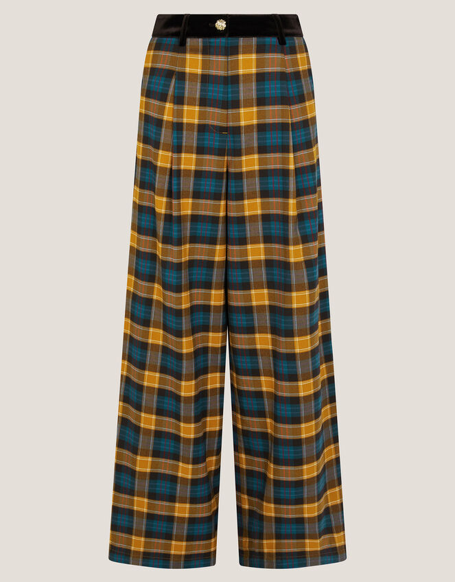 Monsoon x Sarah Corbett-Winder Tartan Suit Trousers, Yellow (YELLOW), large
