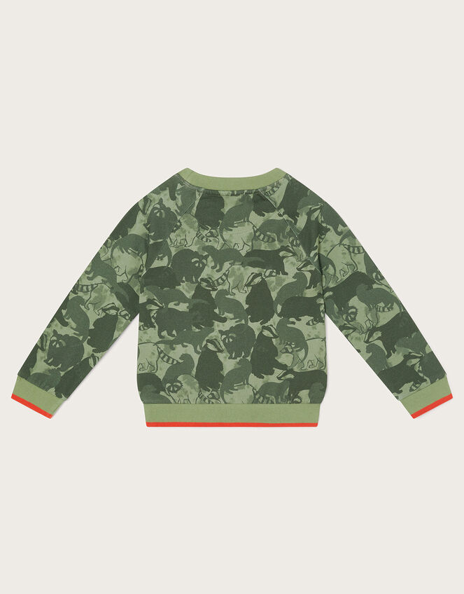 Animal Badger Sweatshirt, Green (KHAKI), large