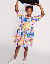 Retro Floral Dress, Multi (MULTI), large