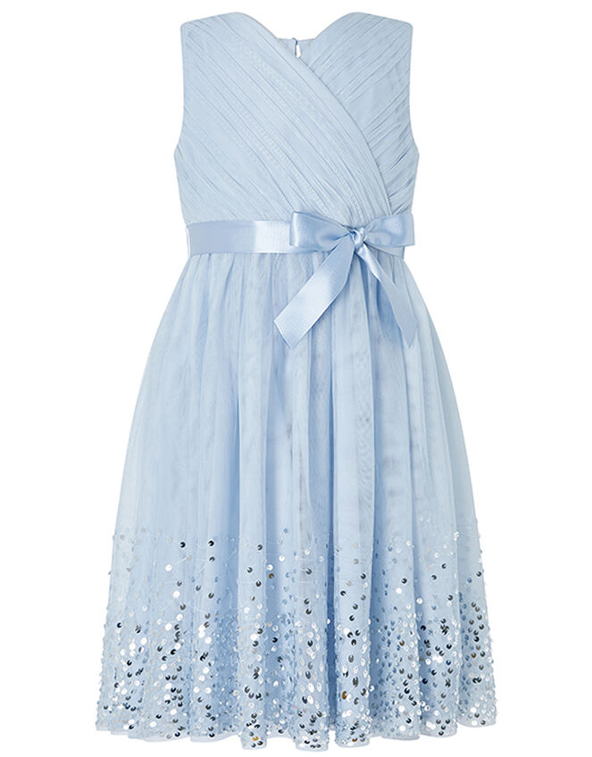 Lana Tulle Occasion Dress with Sequinned Hem, Blue (BLUE), large