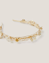 Flower & Pearl Metal Headband, , large