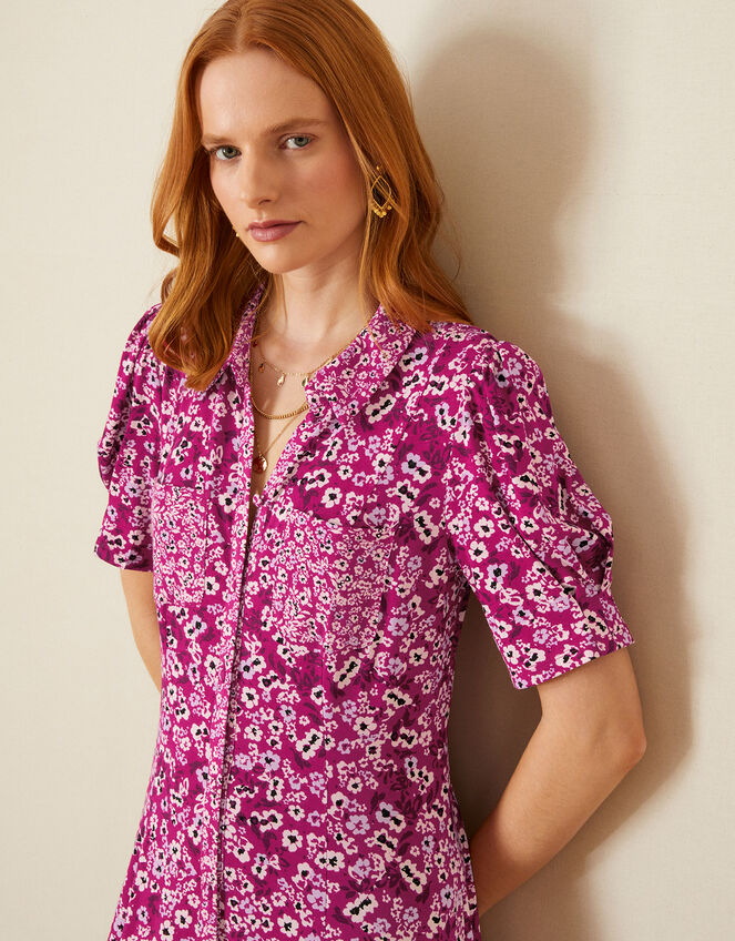 Darella Ditsy Print Jersey Dress, Pink (PINK), large