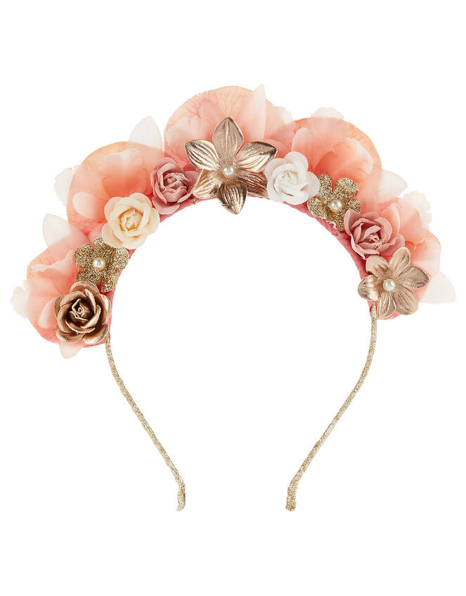 Pearly Flower Crown Tiara , , large