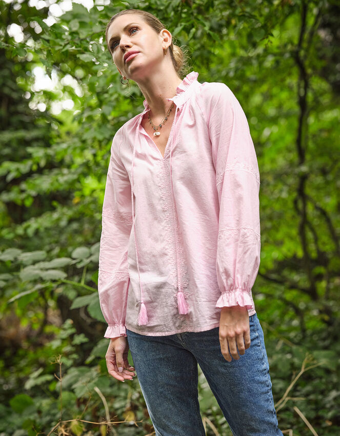 Dilli Grey Jyoti Embroidered Blouse, Pink (PINK), large