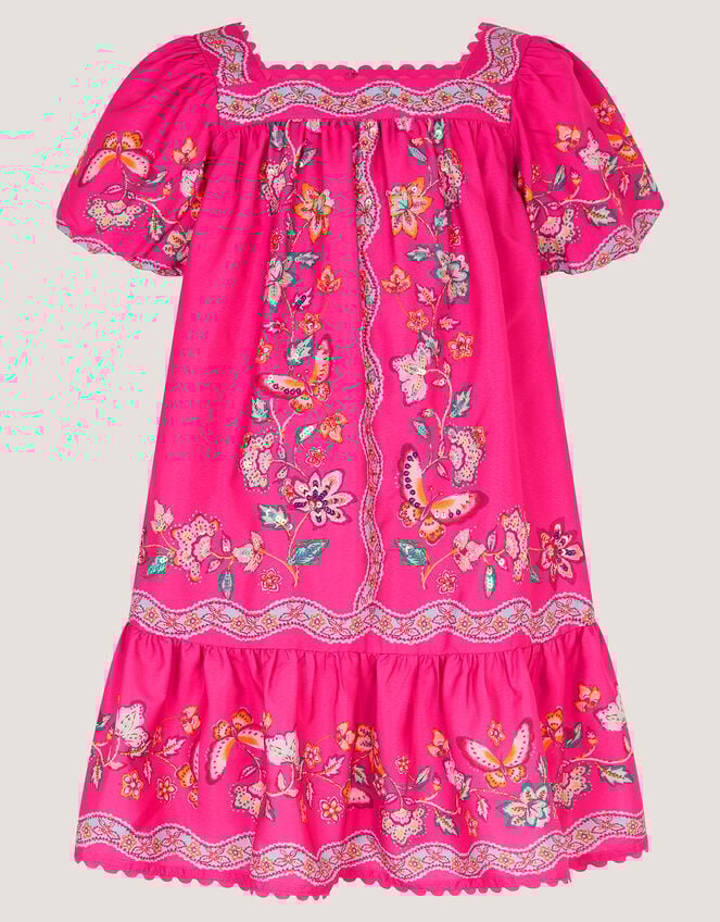 Ariella Sequin Print Scallop Trim Dress, Pink (PINK), large