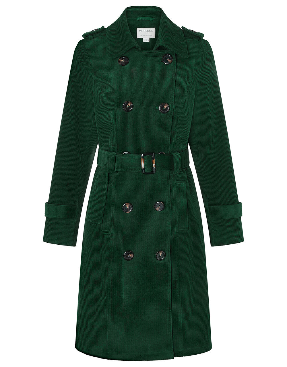 Cora Cord Trench Coat Teal Women's Coats Monsoon UK.