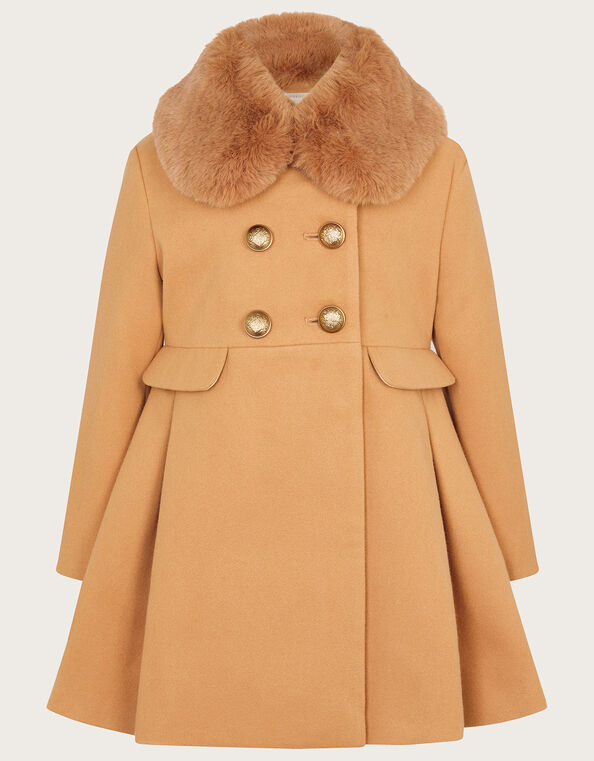 Double Breasted Pocket Detail Coat, Camel (CAMEL), large