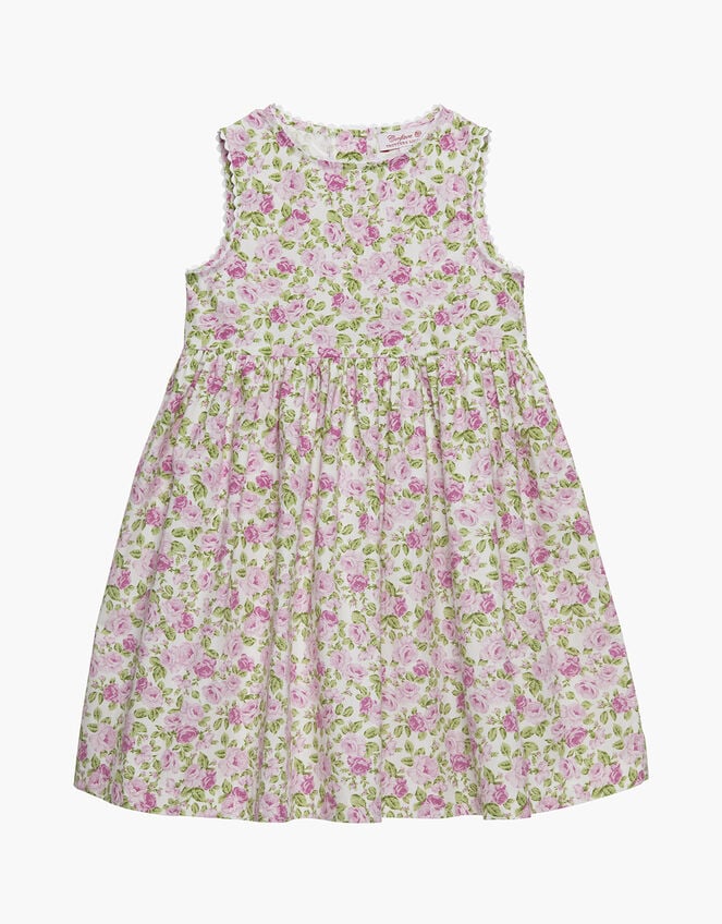 Trotters Rose Print Dress, Pink (PALE PINK), large
