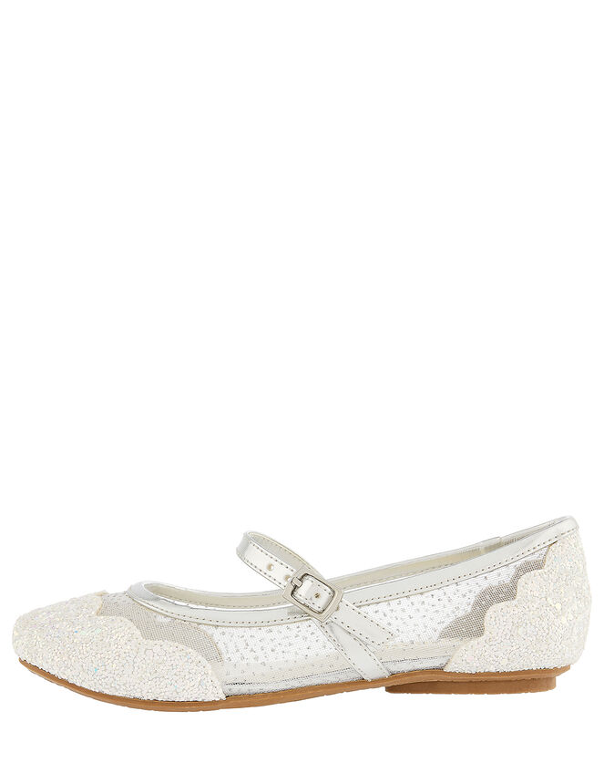 Primrose Sparkle Ballerina Shoes, Silver (SILVER), large