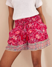 Tile Print Pull On Shorts, Pink (PINK), large