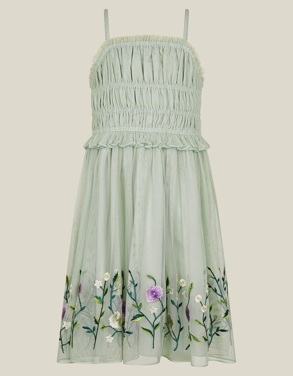 Sloan Tulle Embroidered Party Dress, Green (SAGE), large
