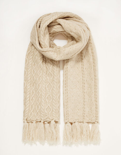 Cable Knit Scarf, , large