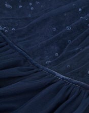 Zairan One-Shoulder Tulle Prom Dress, Blue (NAVY), large