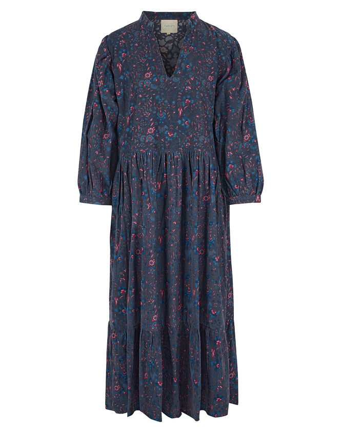Dilli Grey Cord Print Dress, Blue (NAVY), large