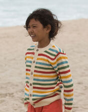 Little Green Radicals From One to Another Rainbow Stripe Cardigan, Multi (MULTI), large