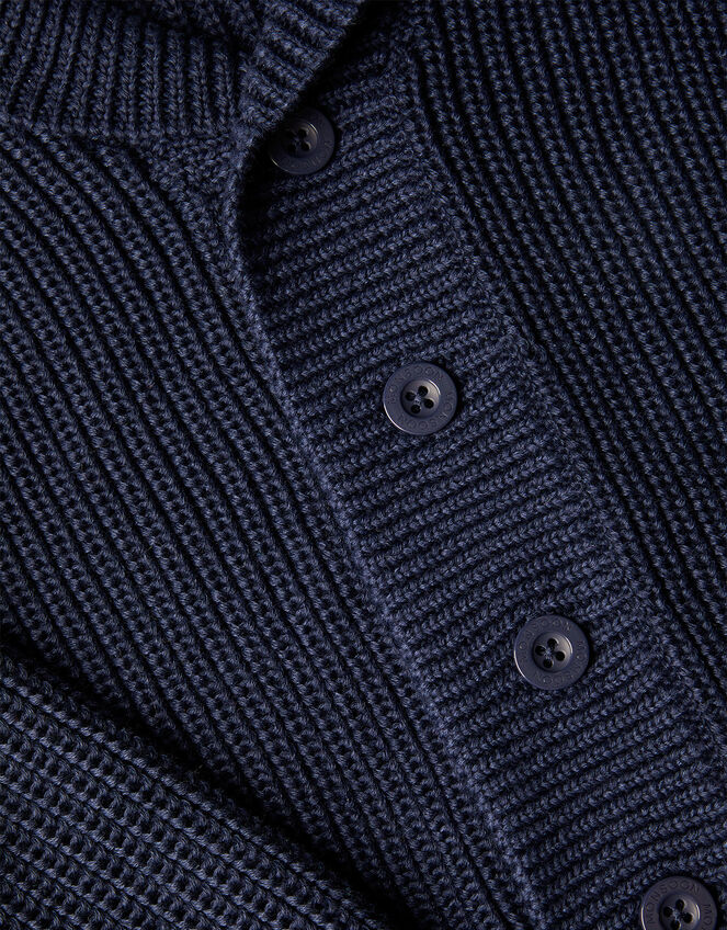 Shawl Collar Cardigan, Blue (NAVY), large