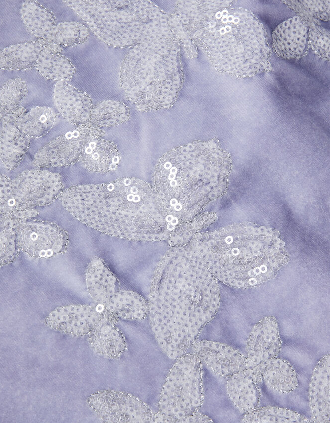 Sequin Butterfly Velvet Party Dress, Purple (LILAC), large