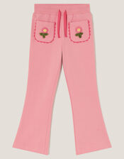 Crochet Flower Flare Joggers, Pink (PINK), large