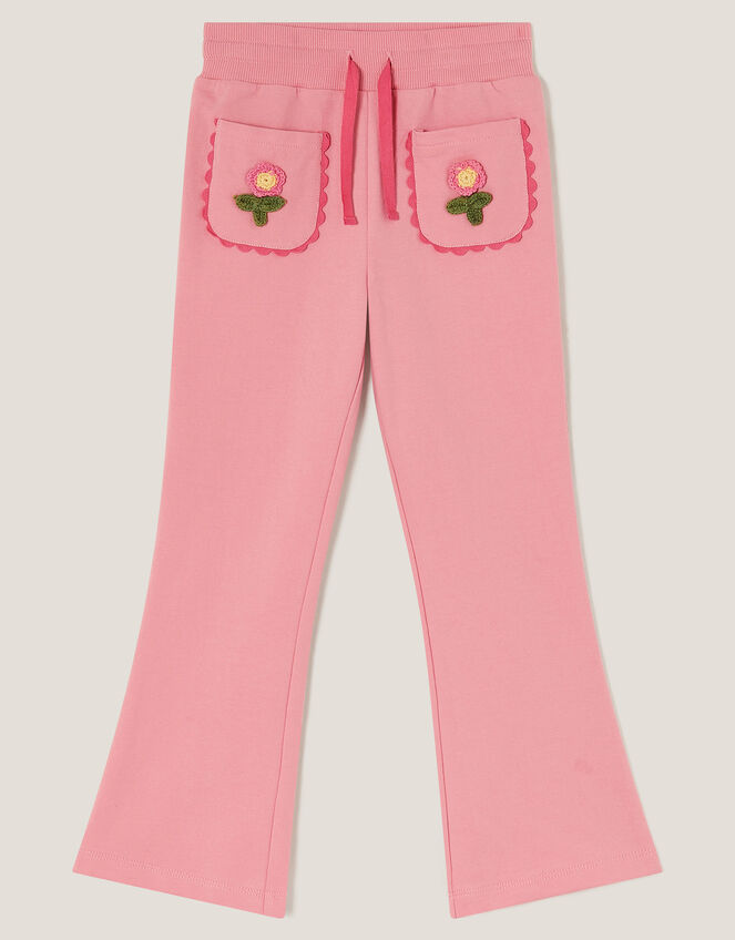 Crochet Flower Flare Joggers, Pink (PINK), large