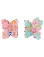 Ditsy Butterfly Bulldog Hair Clips, , large