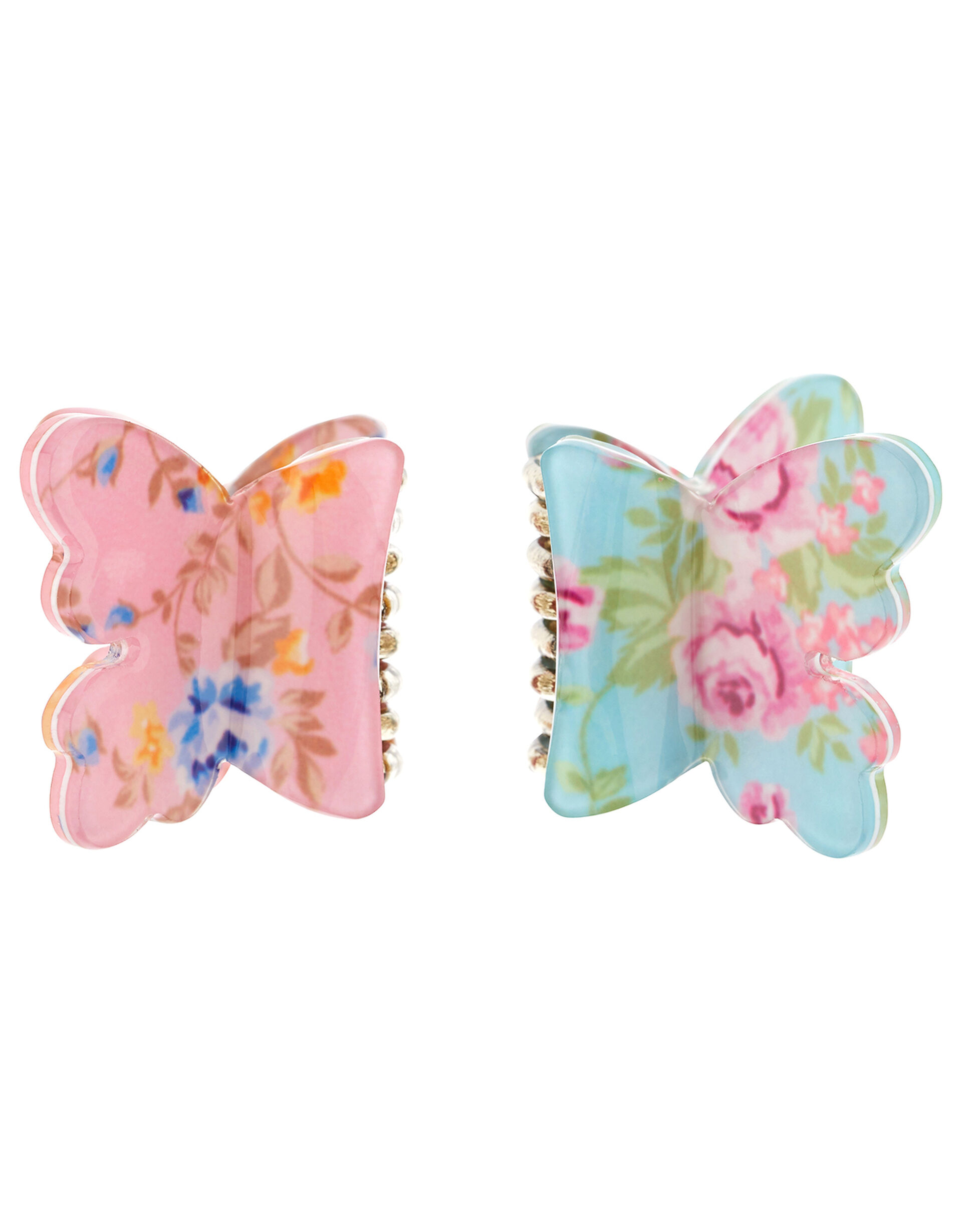 Ditsy Butterfly Bulldog Hair Clips, , large
