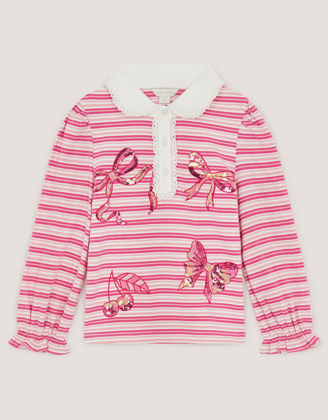 Mon Cheri Stripe Top, Pink (PINK), large