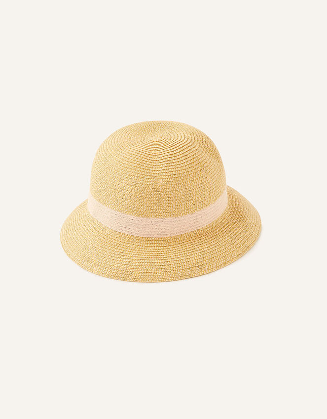 Colourblock Straw Bucket Hat