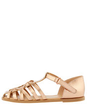 Rose Gold Caged Sandals, Gold (ROSE GOLD), large