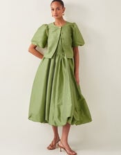 Mya Puff-Sleeve Jacket, Green (KHAKI), large