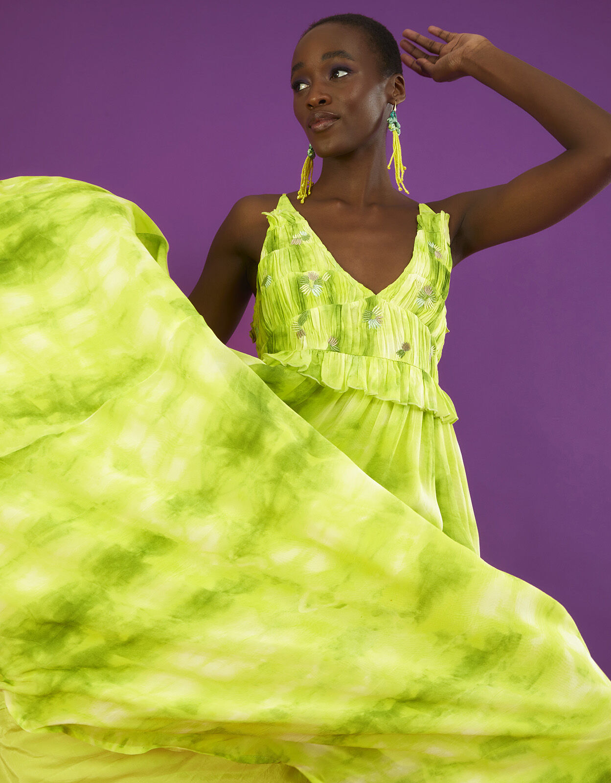 Green tie dye dress 2025