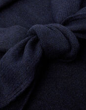 Fae Knitted Triangle Scarf, Blue (NAVY), large