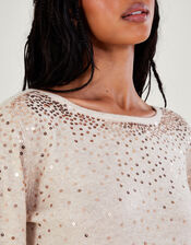 Serena Sequin Jumper, Camel (BEIGE), large
