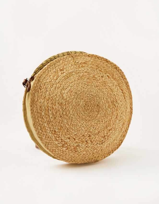 Rosa Round Straw Cross-Body Bag, , large