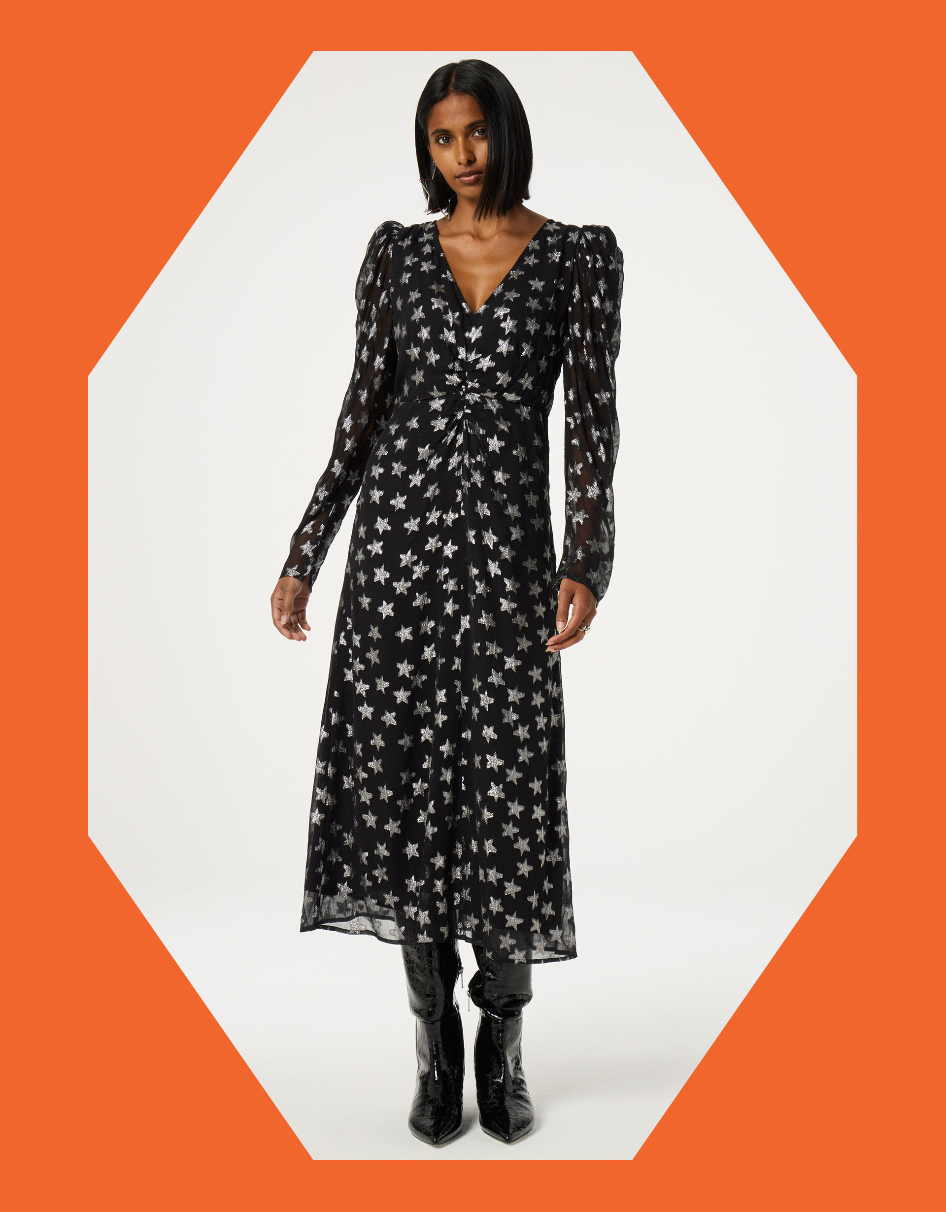 Star print maxi dress uk new arrivals