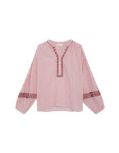 Maison Hotel Embroidered Blouse, Red (RED), large