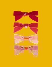 Meri Meri 5-Pack Velvet Charm Bow Hair Clips, , large