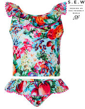 Berrie Printed Tankini with Recycled Fabric, Blue (TURQUOISE), large