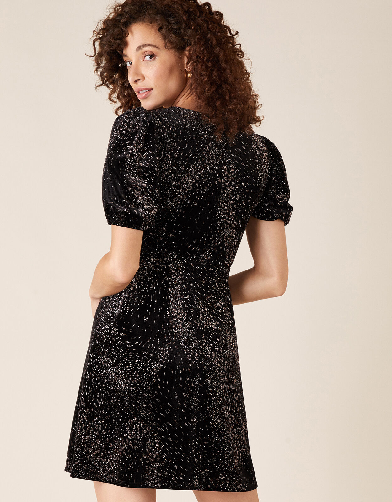 monsoon black velvet dress