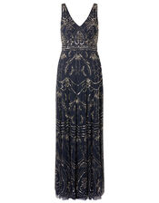 Harley Embellished Heart Maxi Dress , Blue (NAVY), large