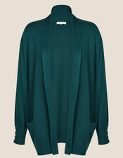 Sandy Shawl Collar Pocket Cardigan, Green (DARK GREEN), large