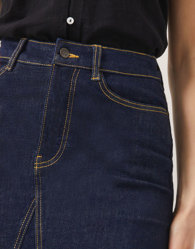 Goldie Godet Denim Skirt, Blue (INDIGO), large