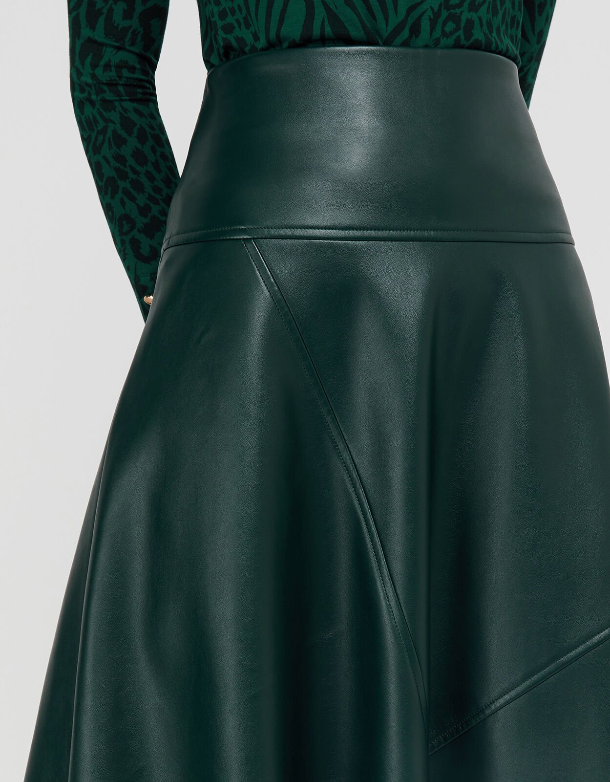 Pleather green skirt clearance