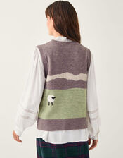 Monsoon x Sarah Corbett-Winder Countryside Knitted Vest, Mink (MINK), large