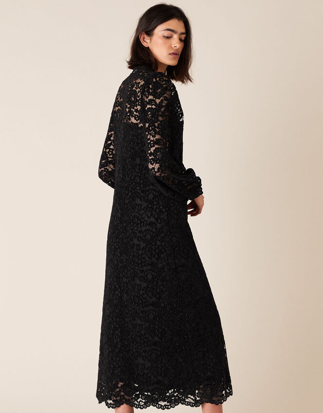 Francesca Floral Lace Shirt Dress Black | Evening Dresses | Monsoon UK.